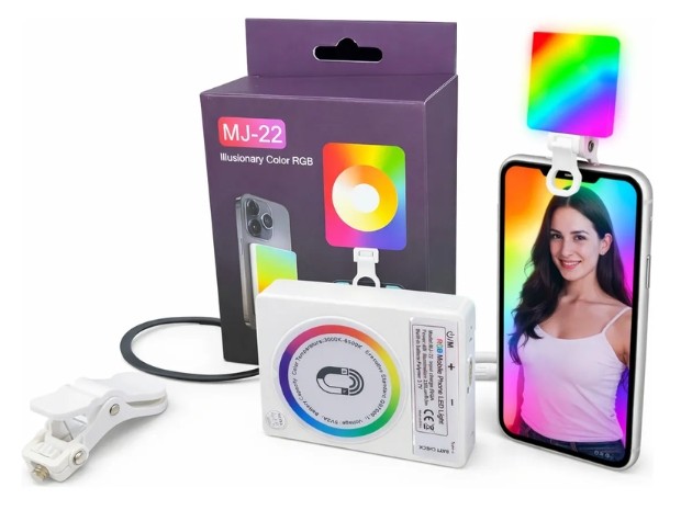 &uu PANEL LED CALIDO RGB CON CLIP MAGNETICO MJ-22